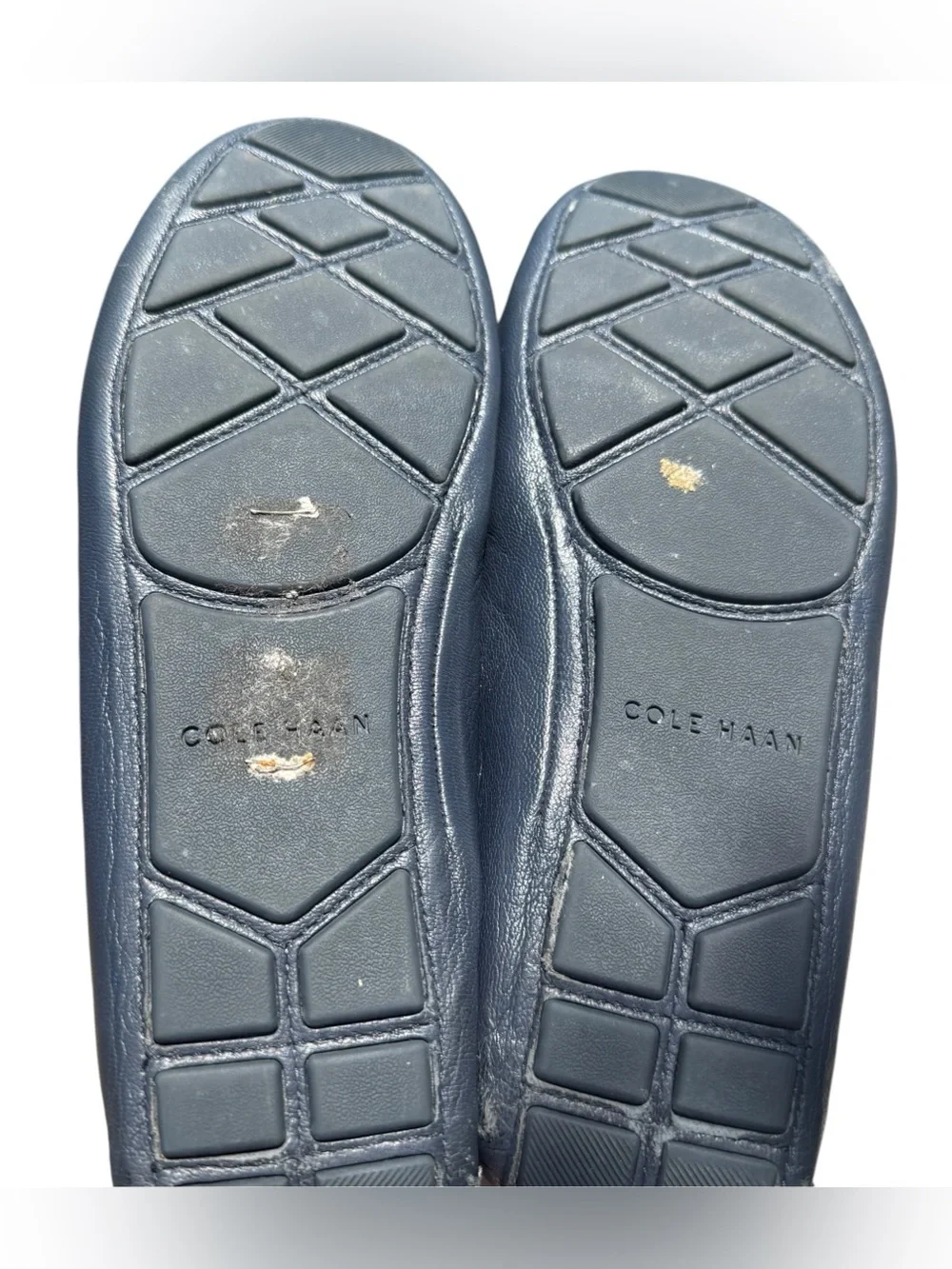 Cole Haan Womens 7.5 B Navy Blue Leather Driving Loafers Moccasins Flats Comfy